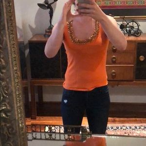 Banana republic shell neck detail top size small